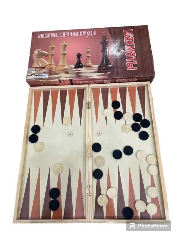3-in-1 Wooden Chess Set - Image 6